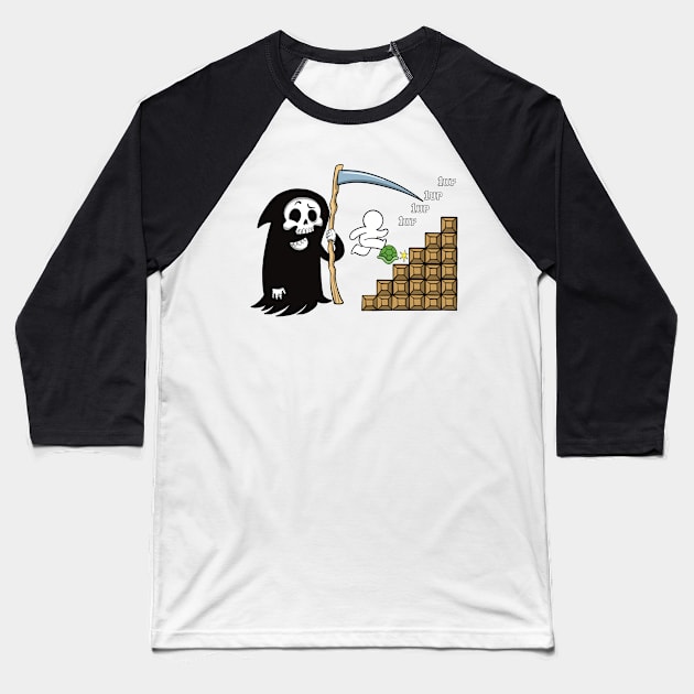 Frustrated Grim Reaper Baseball T-Shirt by Narwhal-Scribbles